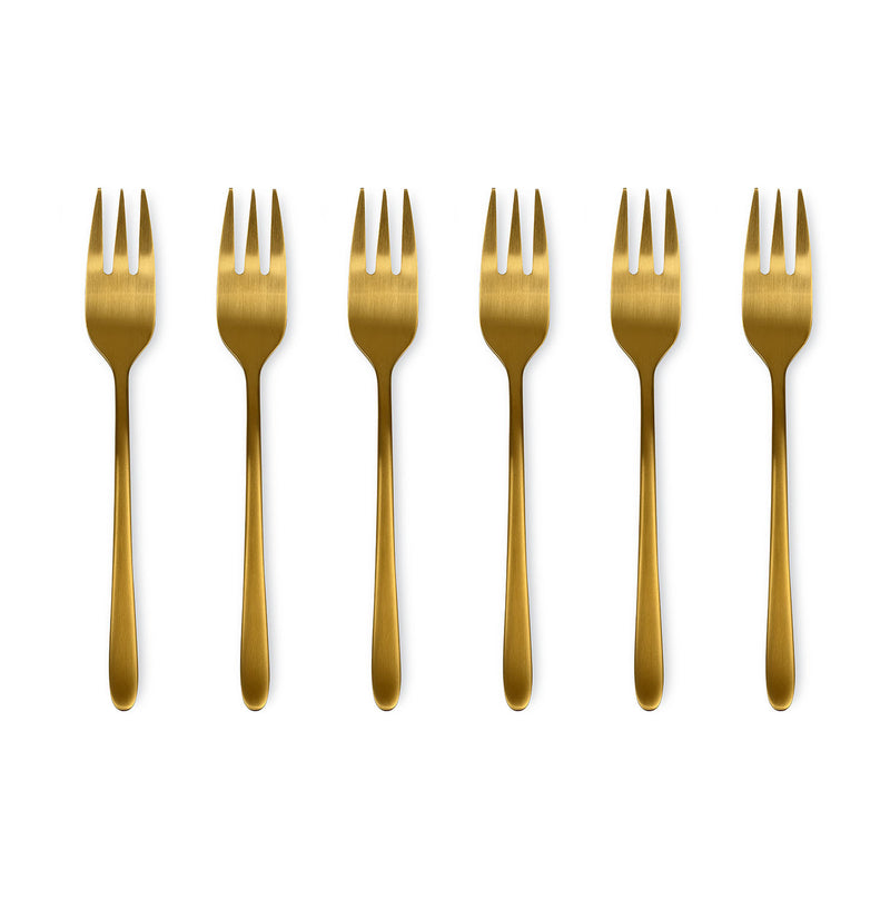 Malachite oro satinato - set 6 forchette dolce