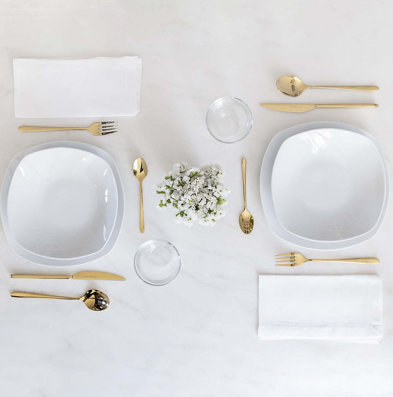 Malachite oro lucido - set posate 24 pezzi