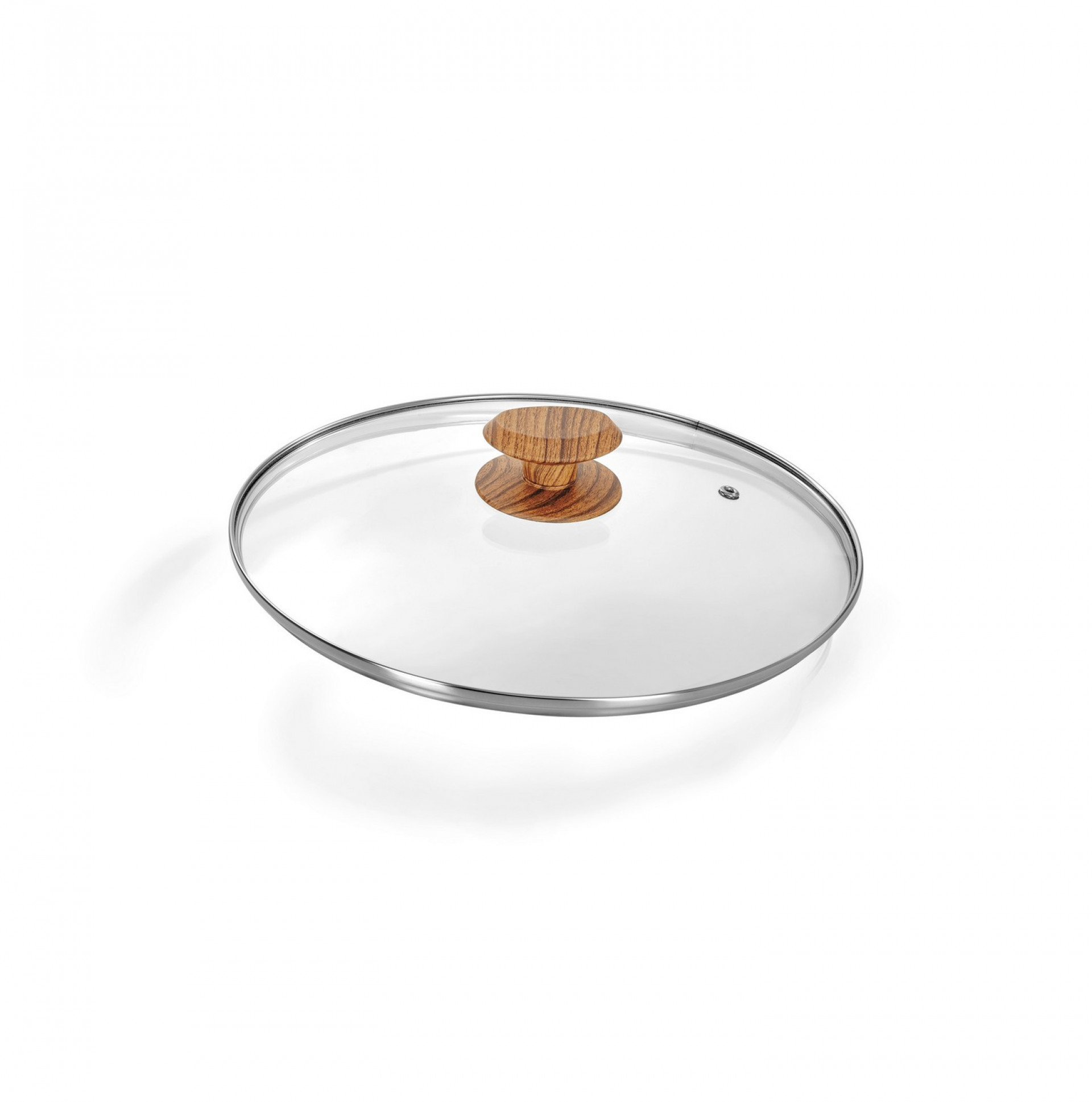 Coperchio in vetro Barazzoni con manico in bakelite diametro 28 cm