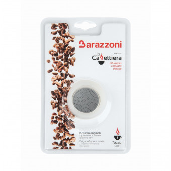 Set 2 guarnizioni + filtro caffettiera alluminio 3 tazze Barazzoni