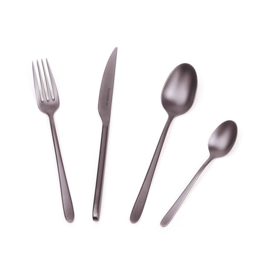 Malachite titanio satinato - set posate 24 pezzi