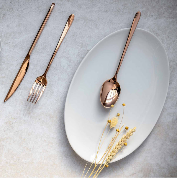 Malachite bronzo lucido - set posate 24 pezzi