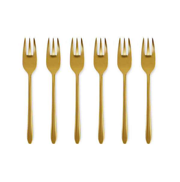 Malachite oro lucido - set 6 forchette dolce