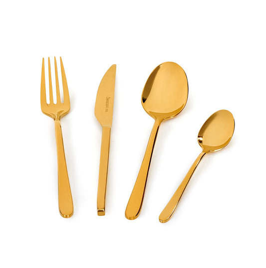 Malachite oro lucido - set posate 24 pezzi