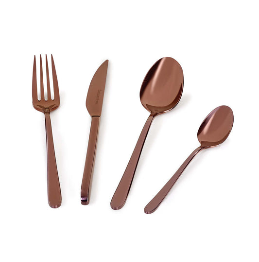 Malachite bronzo lucido - set posate 24 pezzi