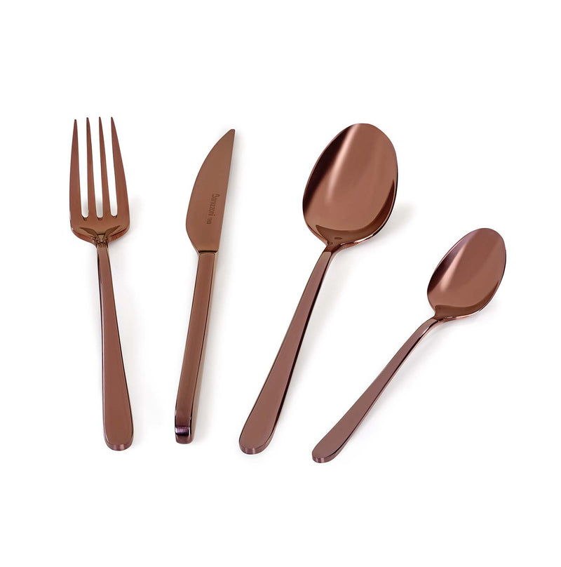 Malachite bronzo lucido - set posate 24 pezzi